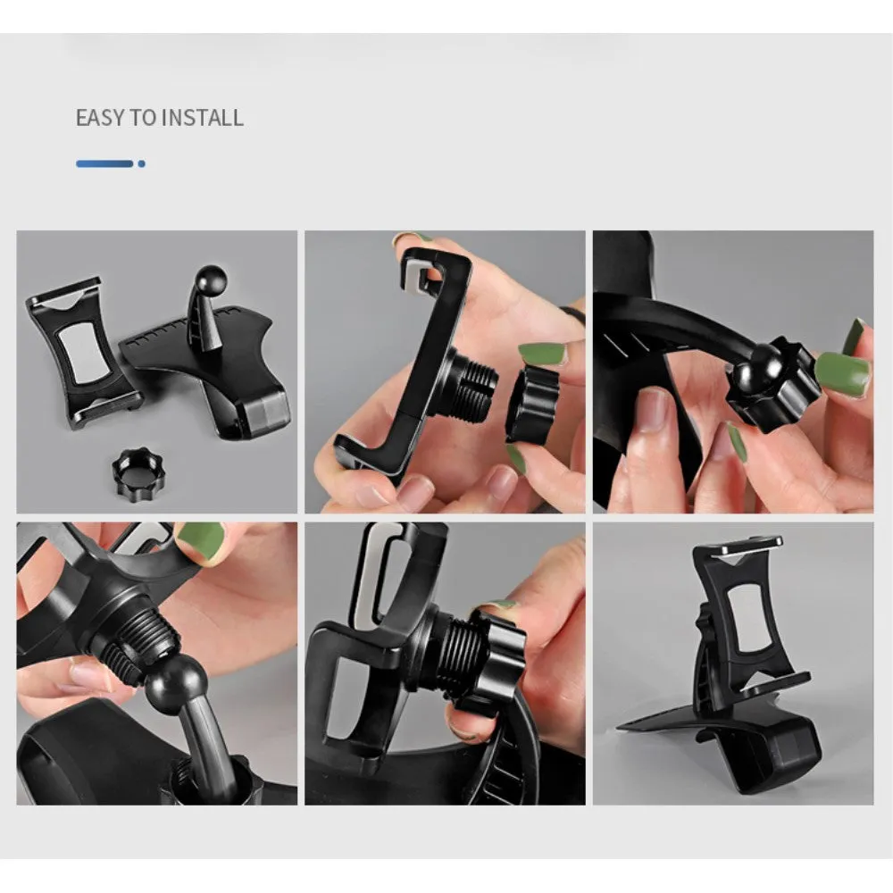 3 in 1 Car GPS Smartphone Holder: Dashboard / Visor Clamp   AC Grid Clip for Huawei P Smart - Black
