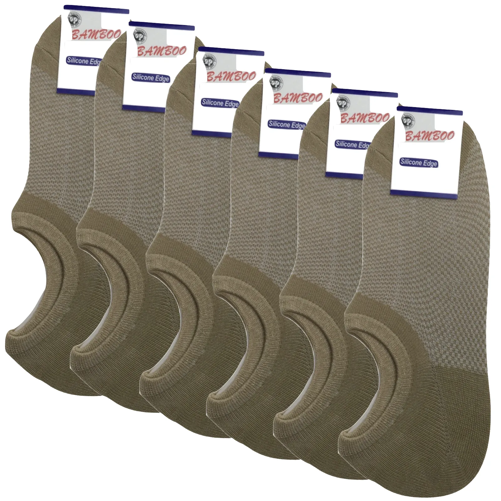 6x Pairs No Show Bamboo Socks Non-Slip Heel Grip Low Cut Invisible Footlet New