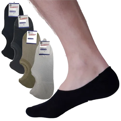 6x Pairs No Show Bamboo Socks Non-Slip Heel Grip Low Cut Invisible Footlet New