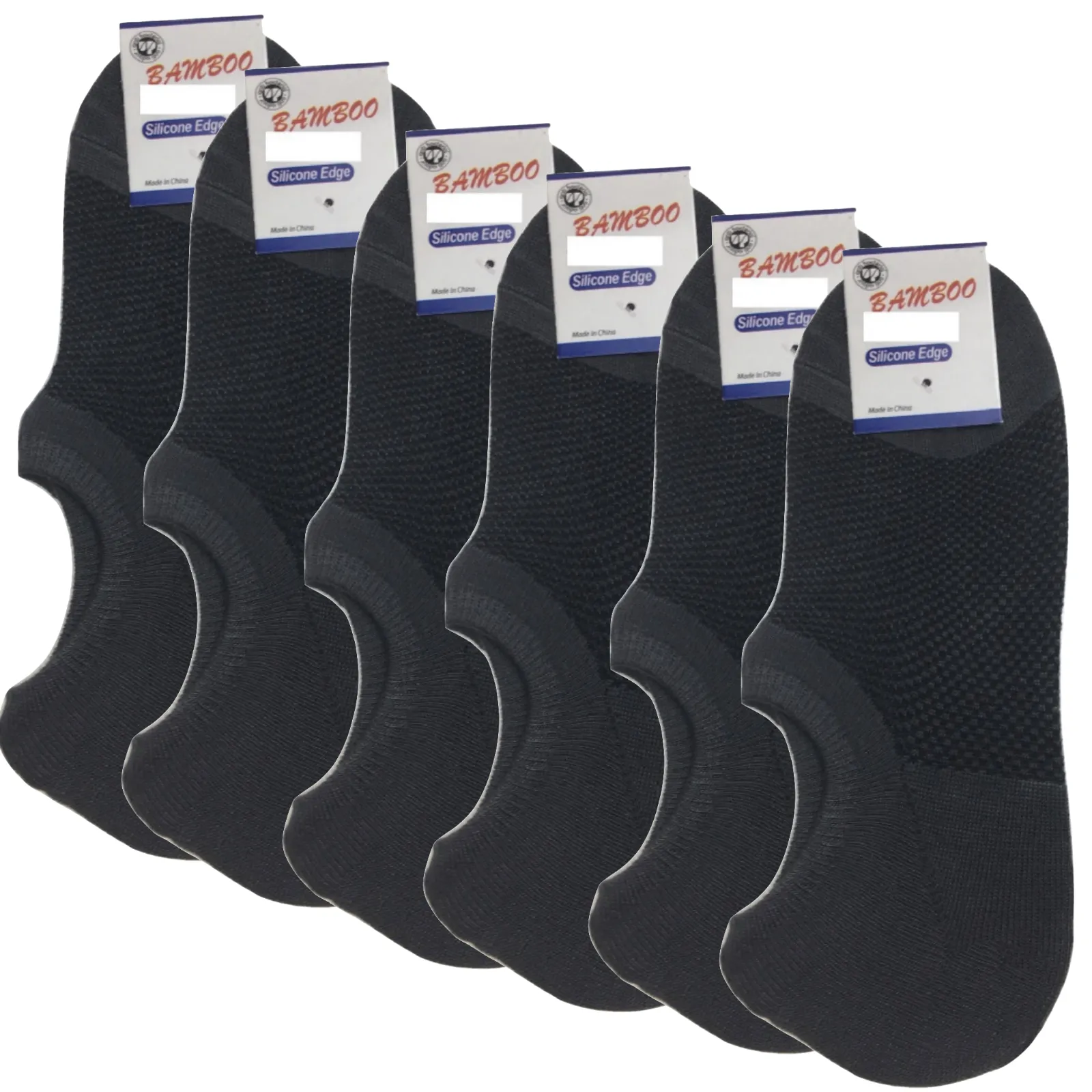6x Pairs No Show Bamboo Socks Non-Slip Heel Grip Low Cut Invisible Footlet New
