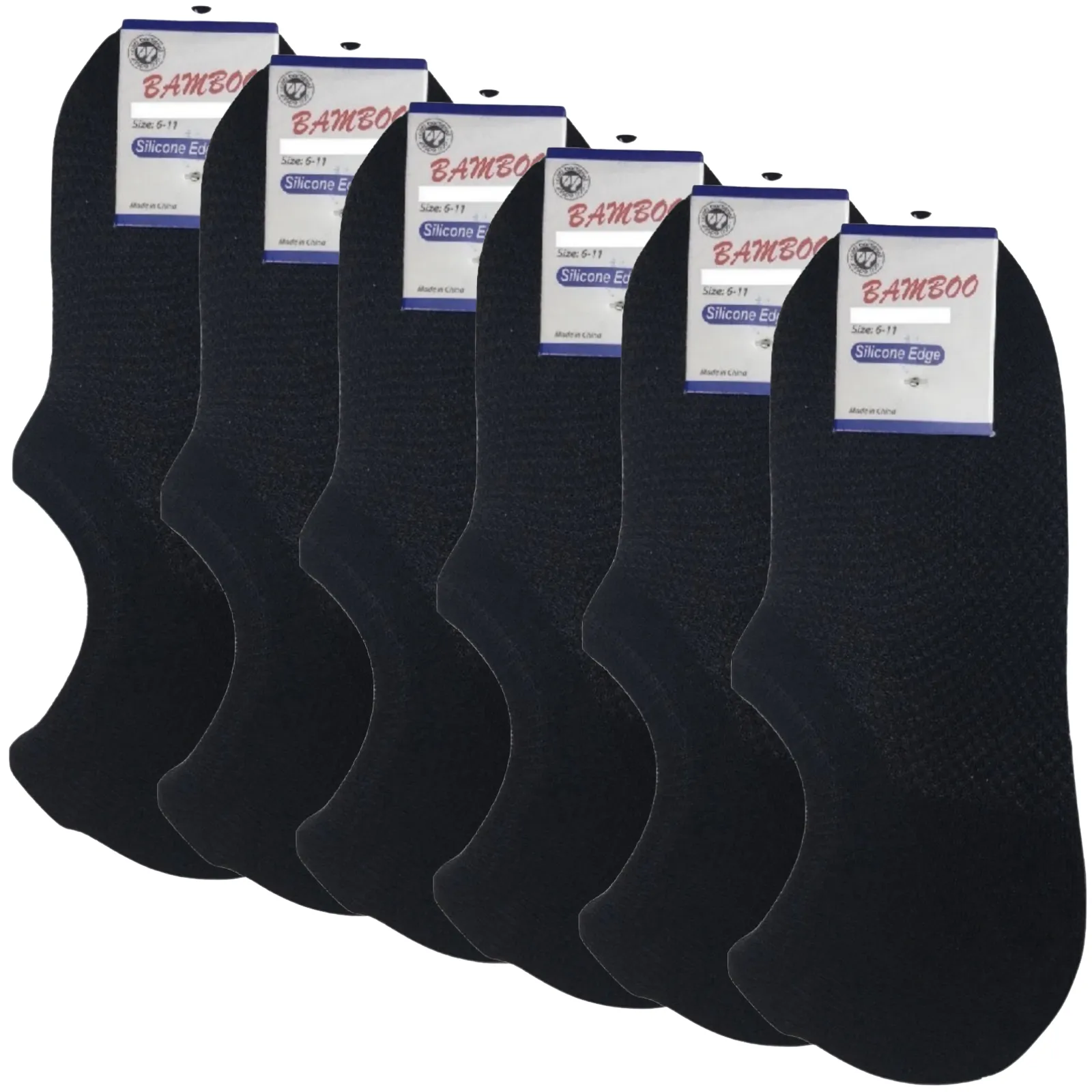 6x Pairs No Show Bamboo Socks Non-Slip Heel Grip Low Cut Invisible Footlet New