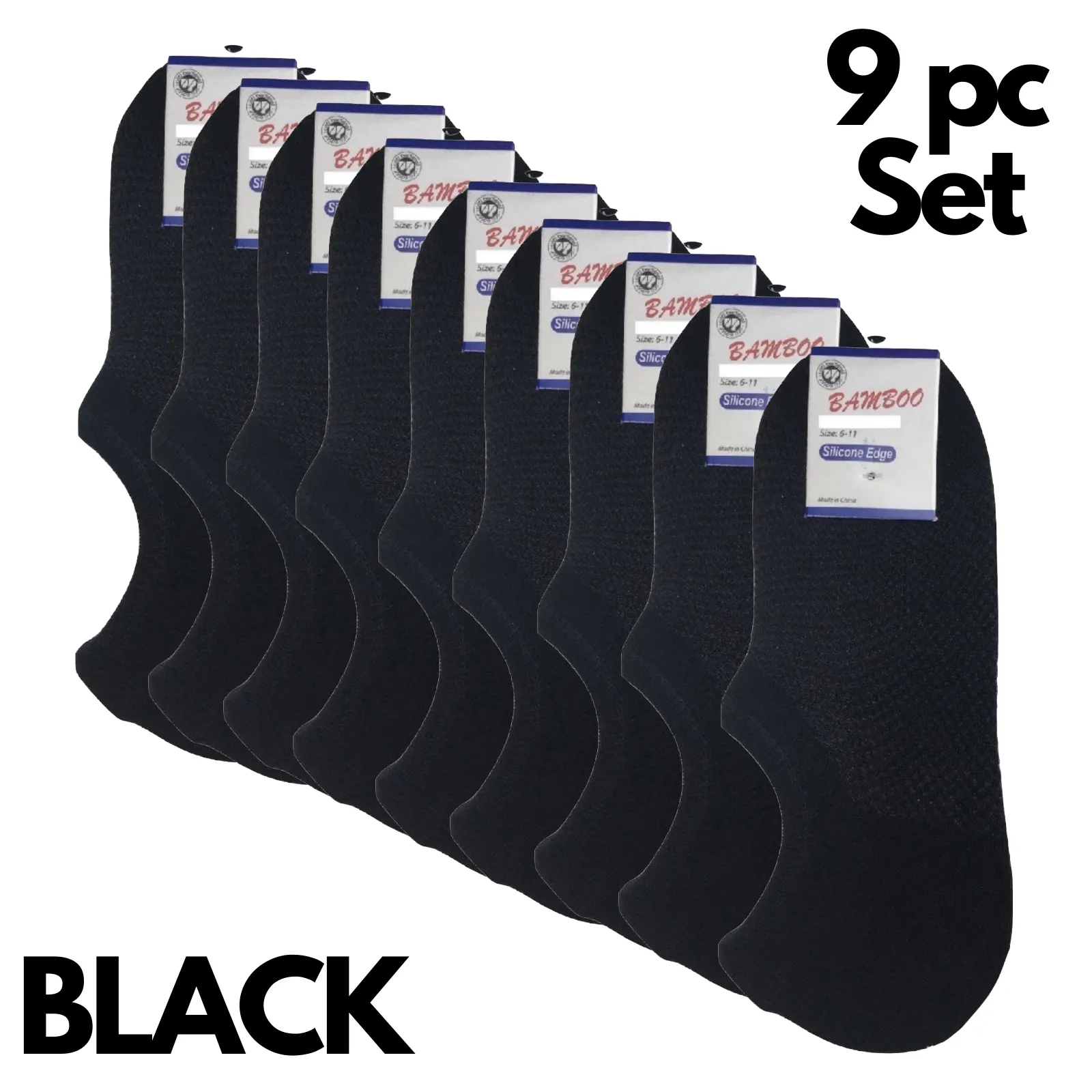 9x Pairs No Show Bamboo Socks Non-Slip Heel Grip Low Cut Invisible Footlet New