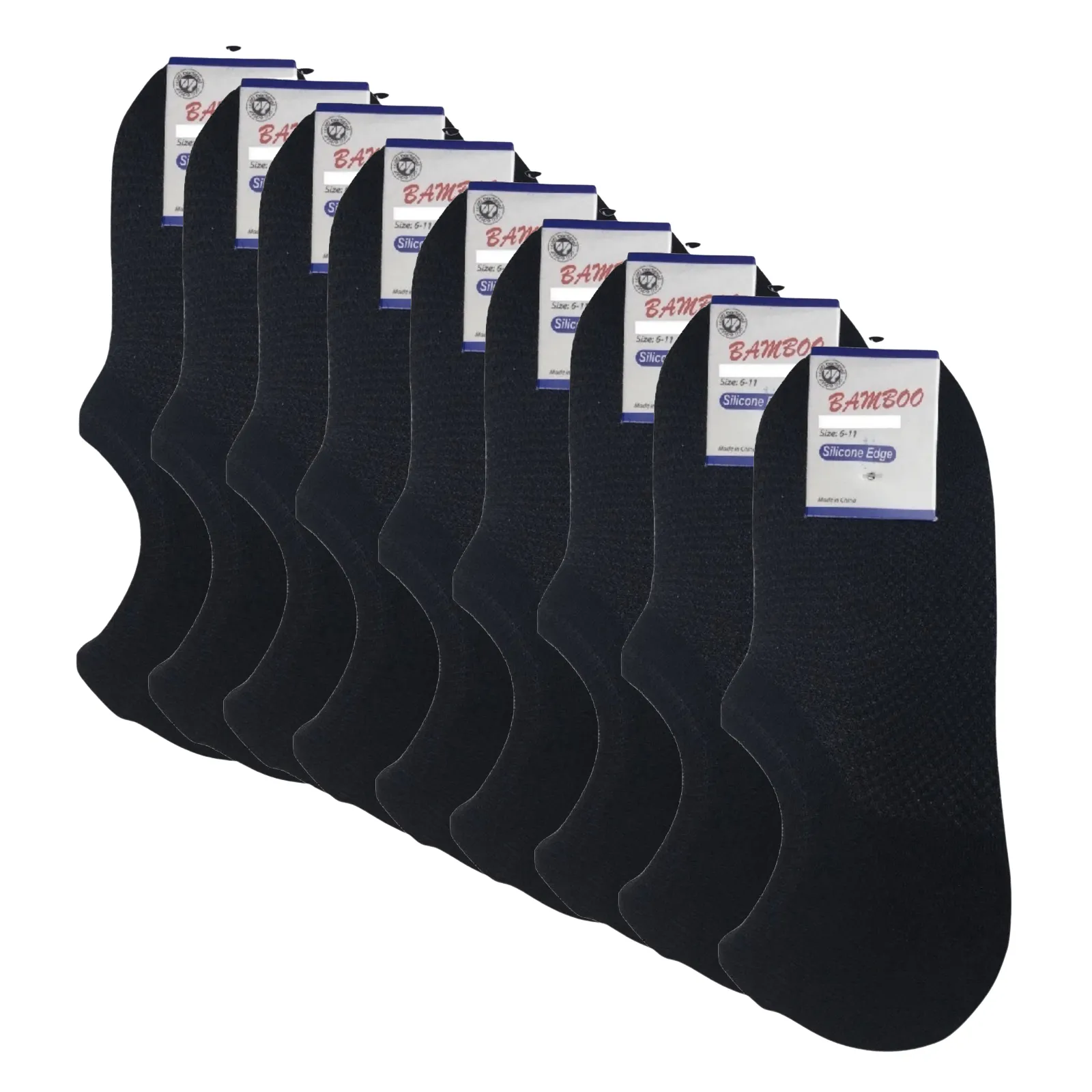 9x Pairs No Show Bamboo Socks Non-Slip Heel Grip Low Cut Invisible Footlet New