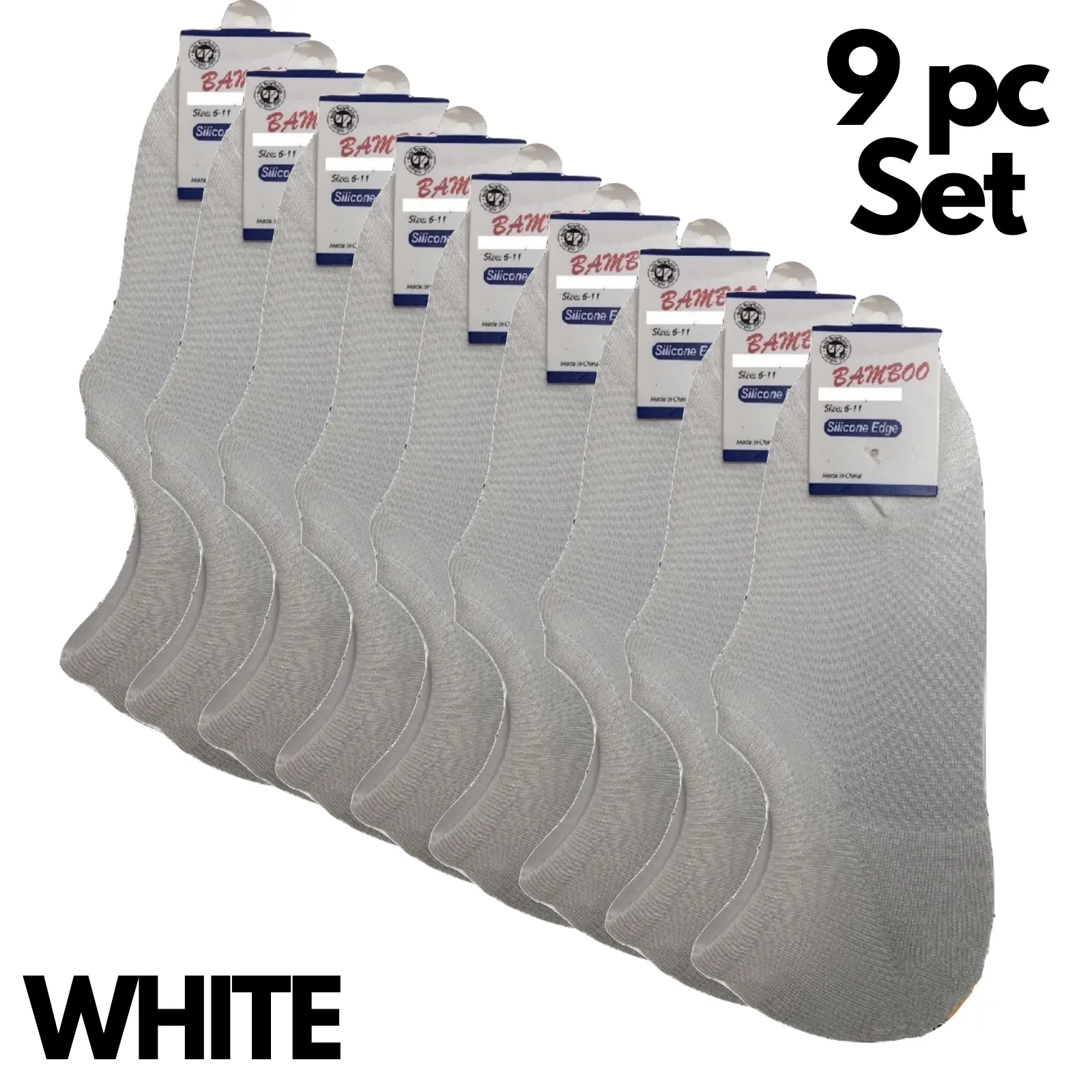 9x Pairs No Show Bamboo Socks Non-Slip Heel Grip Low Cut Invisible Footlet New