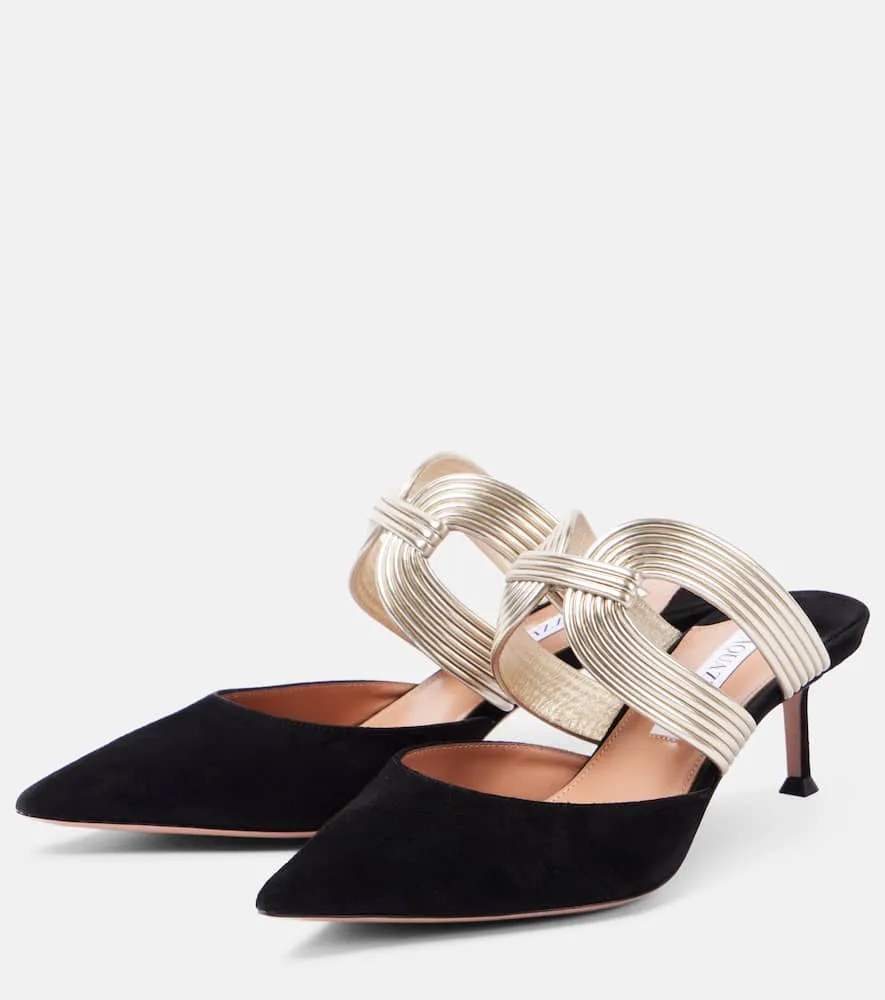 Aquazzura Esencia 50 suede mules