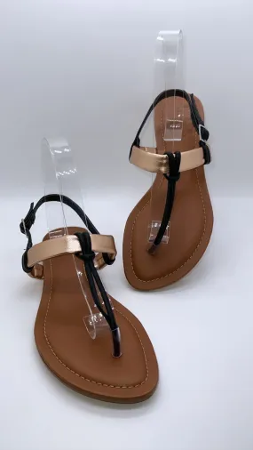 Bfb Shoes - Flat Sandals Black/Rose Gold