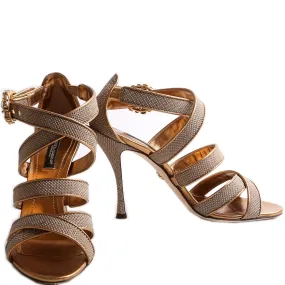 Bronze Sandal Heels Size 37.5