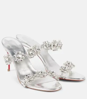 Christian Louboutin Just Jewel 85 embellished PVC mules