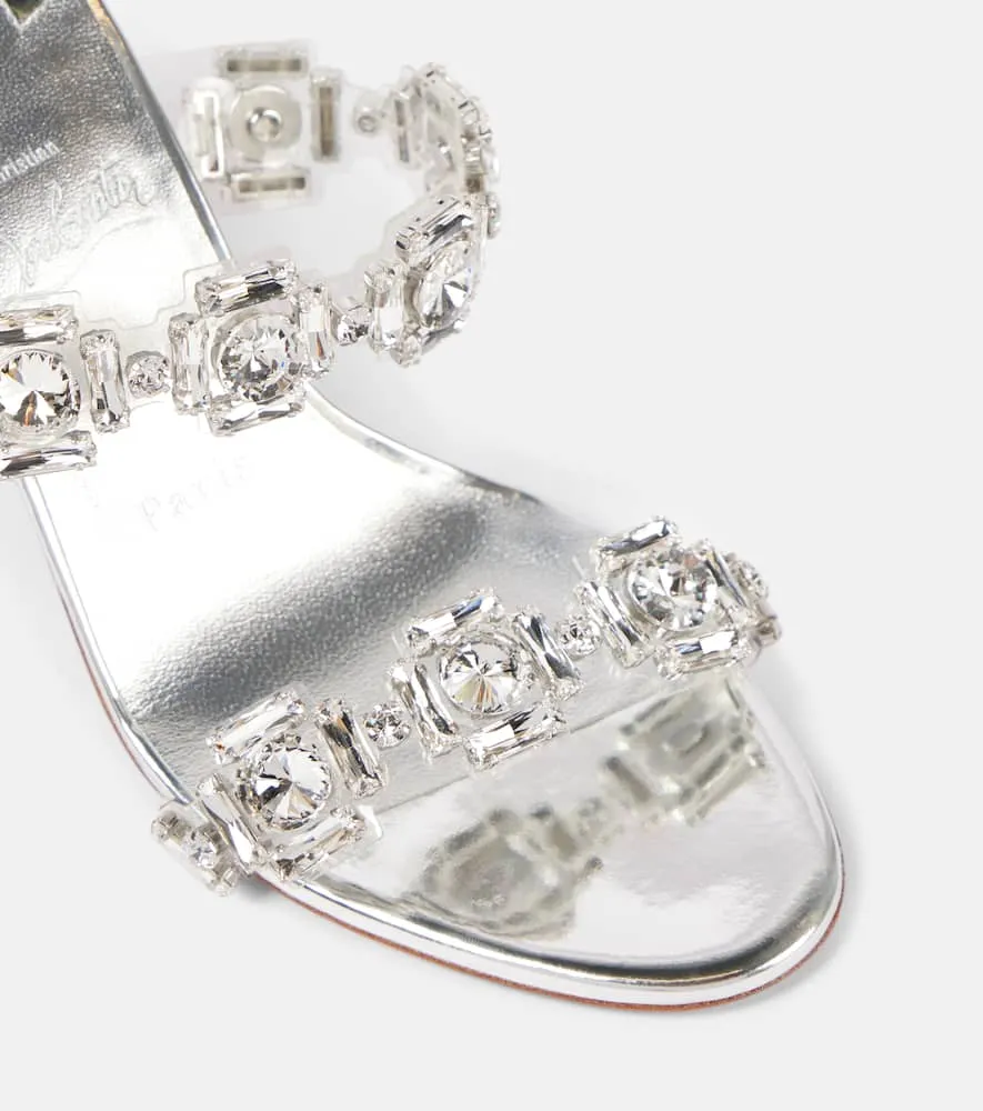 Christian Louboutin Just Jewel 85 embellished PVC mules