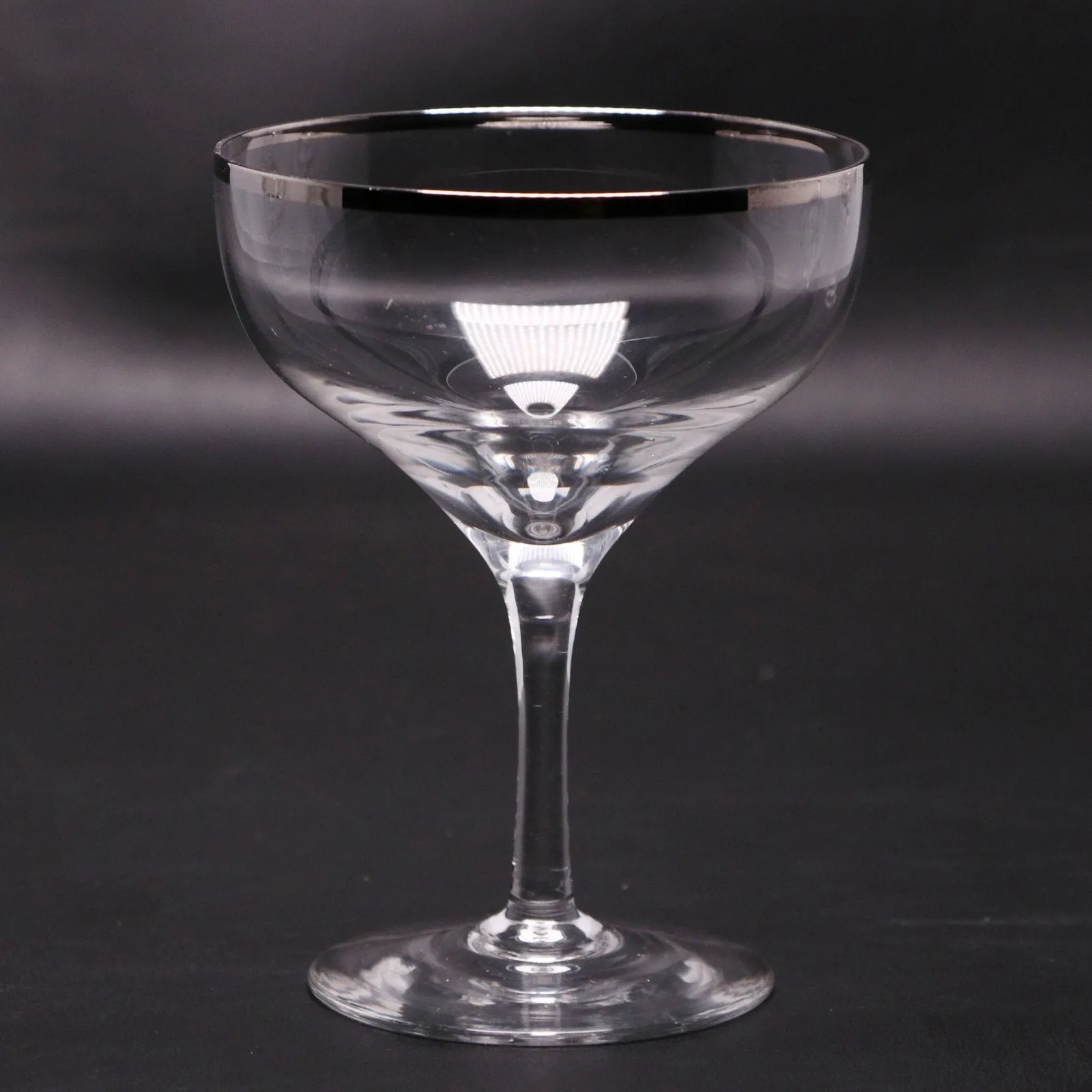 Lenox Crystal Weatherly Platinum Trim 5" Champagne Tall Sherbet Glass Vintage