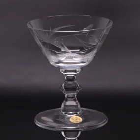 Price PCZ1 Etched Polish Crystal 3 3/4" Liquor Cocktail Glass Conical Bowl