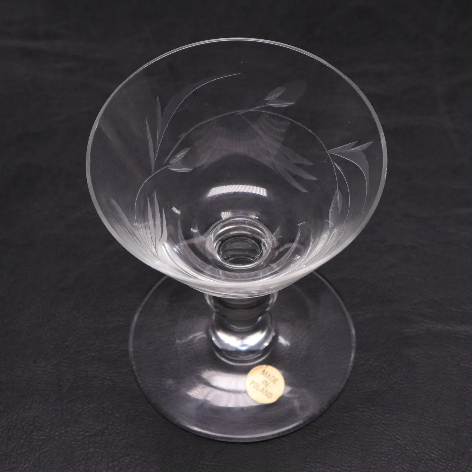 Price PCZ1 Etched Polish Crystal 3 3/4" Liquor Cocktail Glass Conical Bowl
