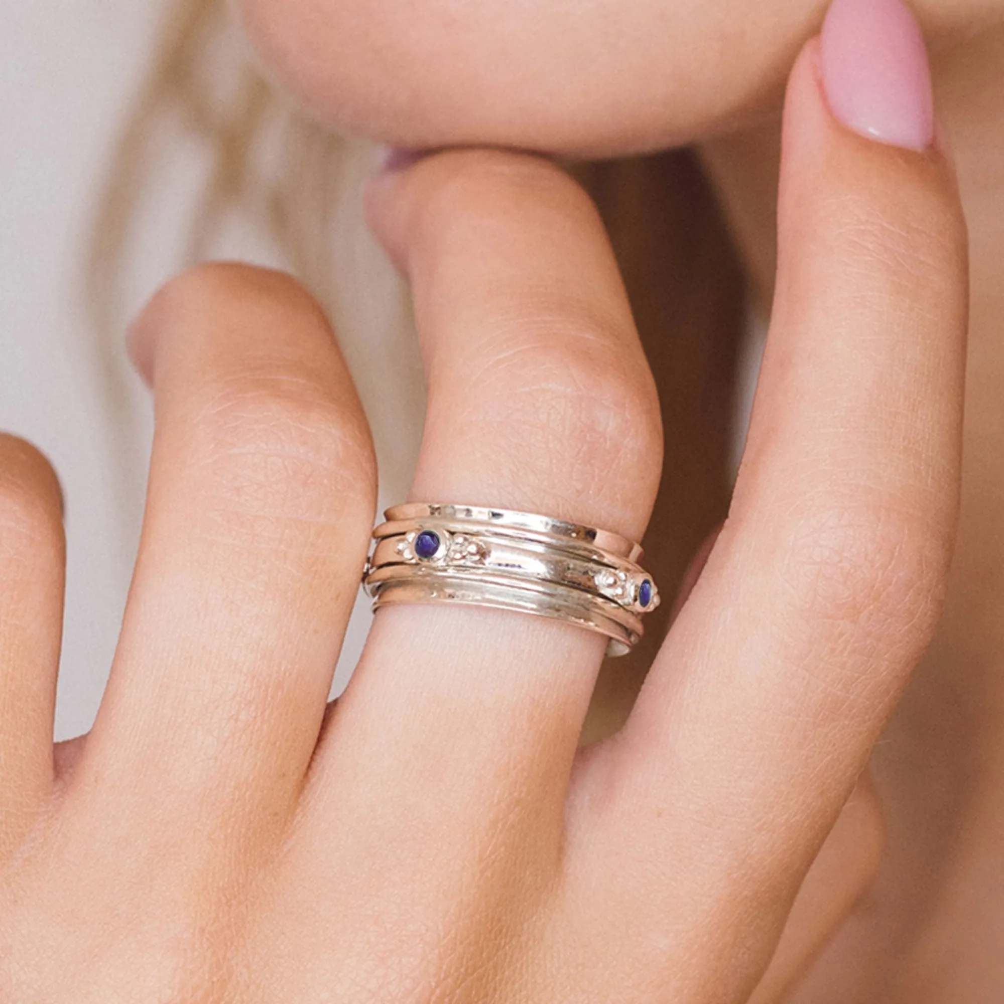 Rajalita Wisdom Spinning Ring - Sapphire