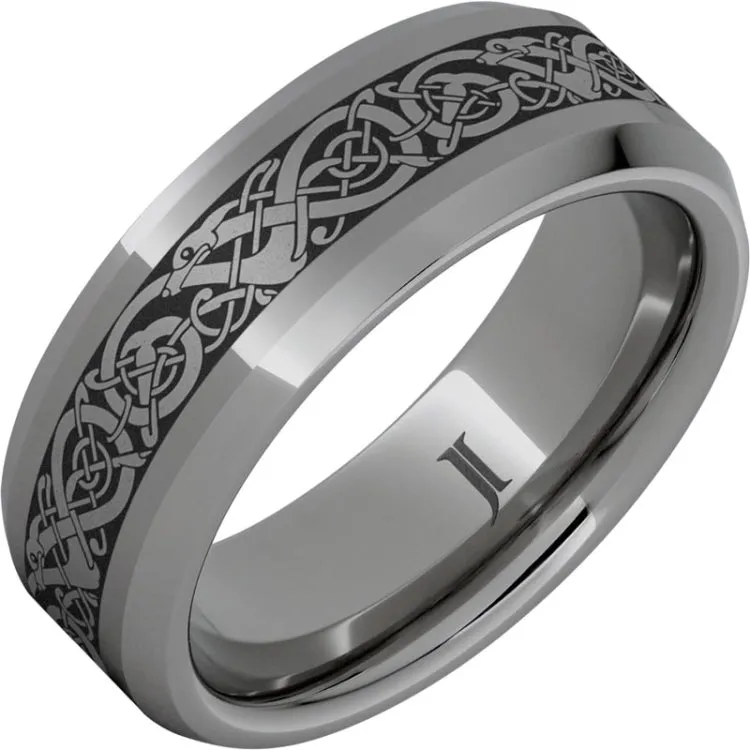 Rugged Tungsten High Country Ring With Stone Finish