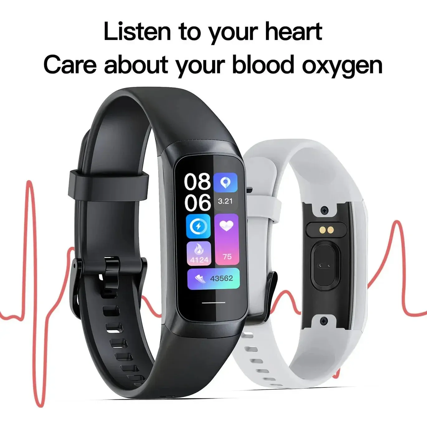 Smart Watch – Waterproof Fitness Tracker with Heart Rate & Blood Oxygen Monitor